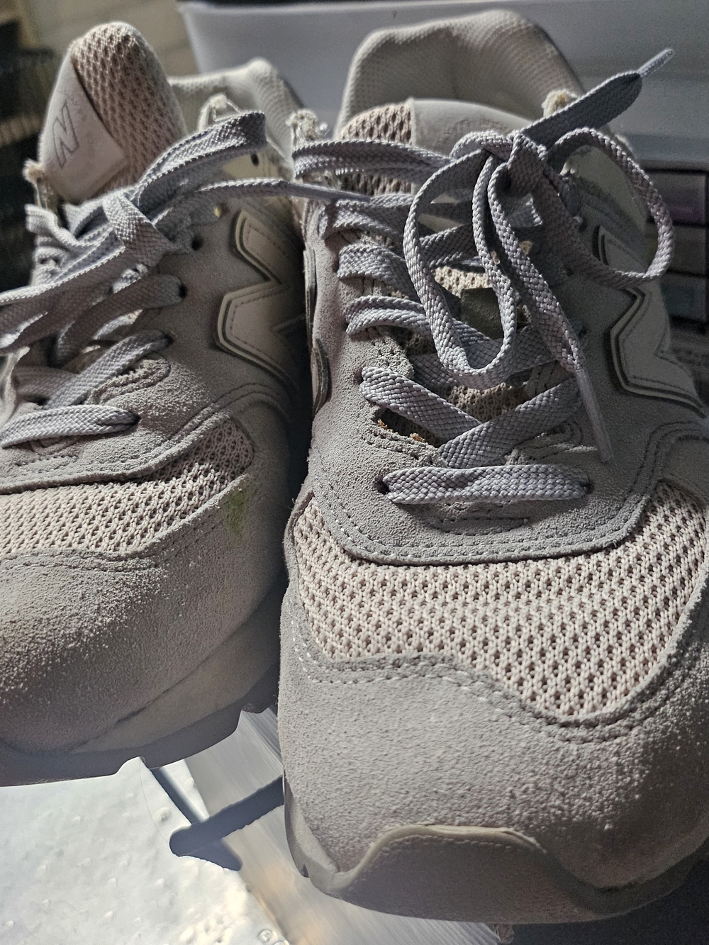 New Balance 574 Beige and Gray Sneakers